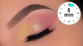 5 MINUTE Soft Spring Eye Makeup Tutorial