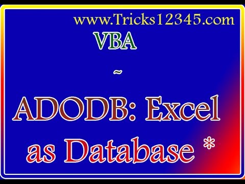 VBA ADODB Connect to  Excel as Database Star