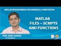 MATLAB Files -- Scripts and Functions