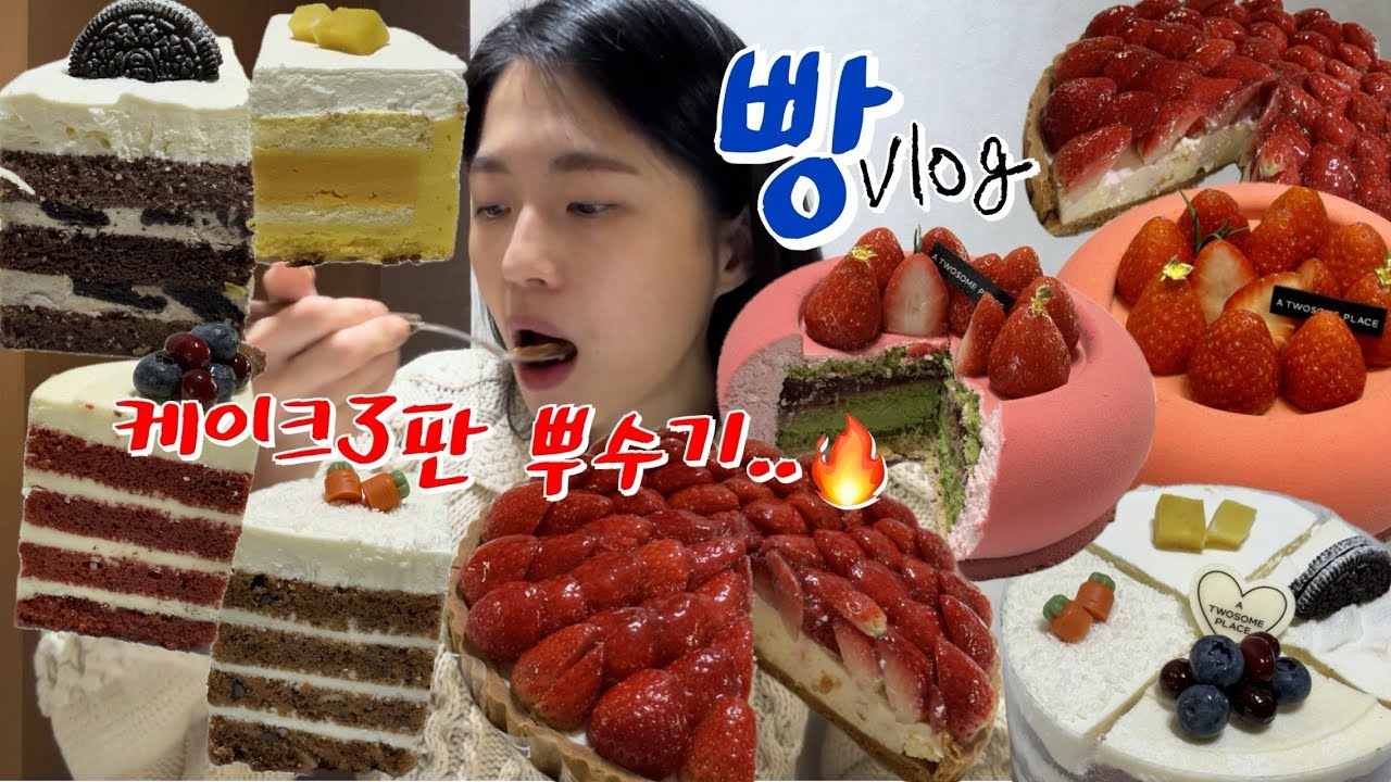 [vlog] 딸기철🍓 끝나기 전 꼭‼️ 먹어야 할 시즌 한정 케이크🍰 | 투썸 신상, 한스 딸기 타르트, 빵먹방
