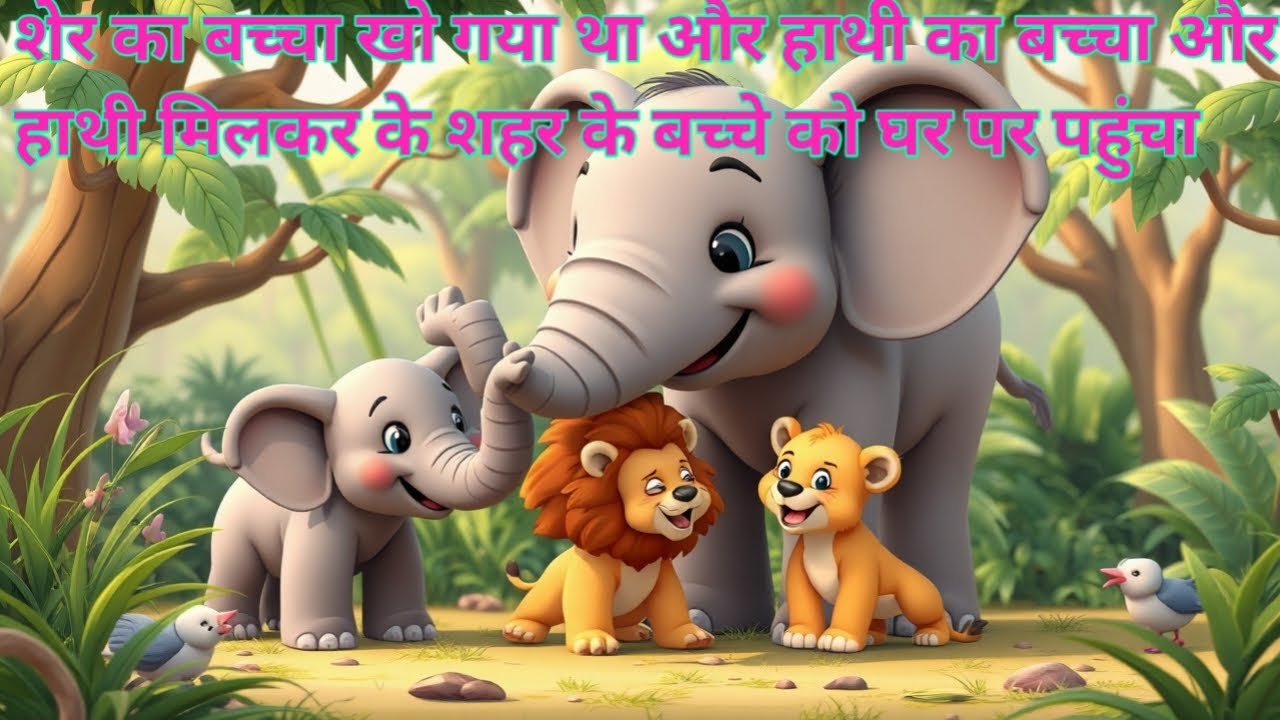एक जंगल में शेर का बच्चा खो गया