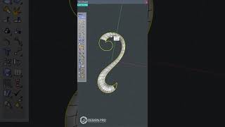 Curly shape with a ball at the end | j-design.pro #rhino3d #tipsandtricks