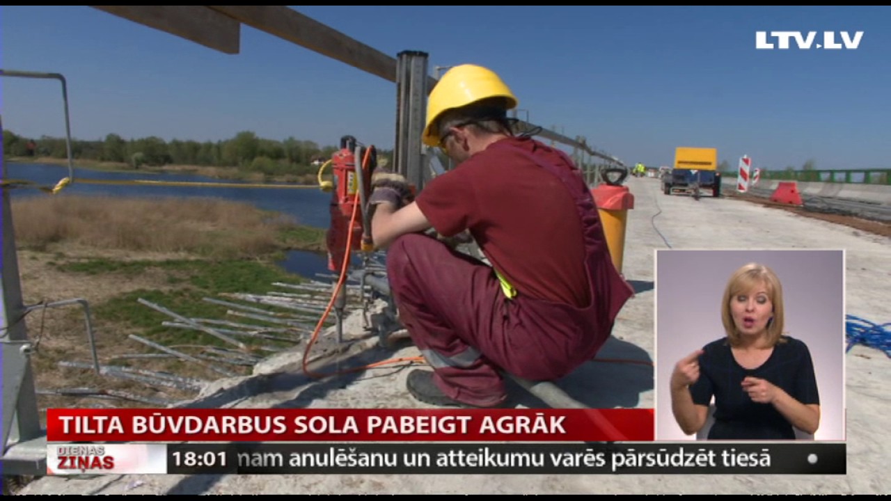 Tilta būvdarbus sola pabeigt agrāk