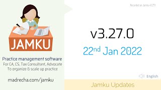 Jamku update - Changes in v3.27.0 (22nd Jan 2022)