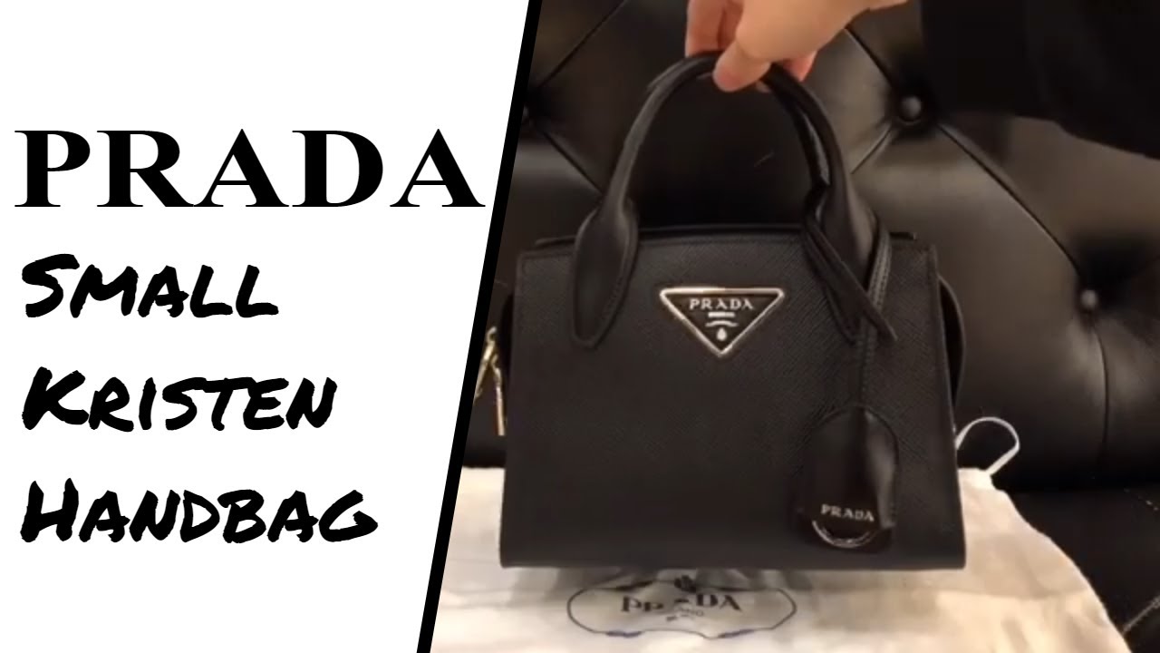 Prada Mini Kirsten Saffiano Leather Tote Bag - Black