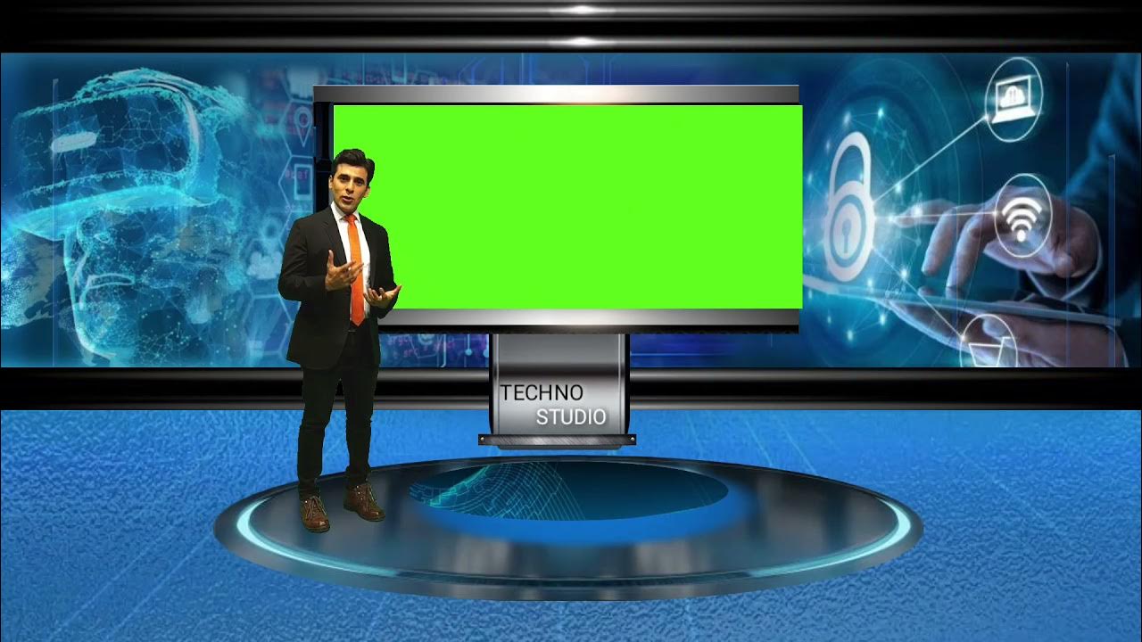 Virtual studio Technology green screen. free use. YouTube