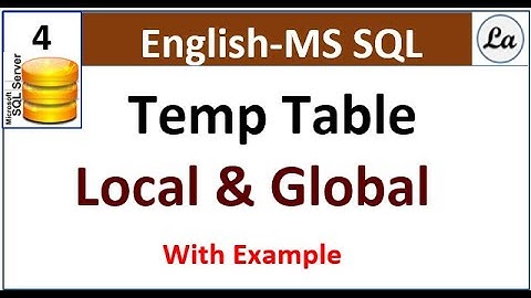 Temporary Table in Sql  | Sql Temporary  Table