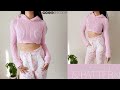 Crochet Long Sleeve Cropped Hoodie | Pattern & Tutorial DIY