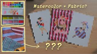 I Tried Adding Fabric to My Watercolor Paintings 🐭 | A Mixed Media Art Experiment