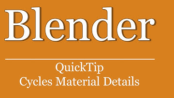 QuickTip #172 - Blender Pyhton Scripting Tutorial - Cycles Material Details