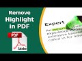 How to remove highlight in pdf using adobe acrobat pro dc