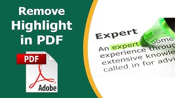 How to remove highlight in pdf using adobe acrobat pro dc