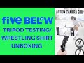 Five Below Tripod Testing/Wrestling Shirts Unboxing!