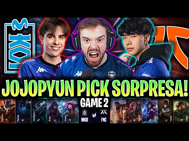 IBAI CASTEA EL PICK SORPRESA DE JOJOPYUN! 😱COUNTER MÁXIMO🔥 - KOI vs FNC Game 2 LEC 2026 ESPAÑOL IBAI