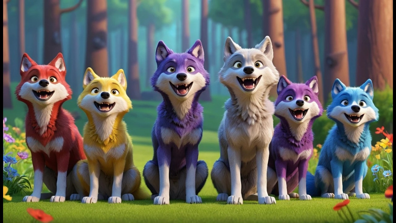 Eight Little Wolves Howl Howl Howl 🐺 | Wild Animal Song & Counting ...