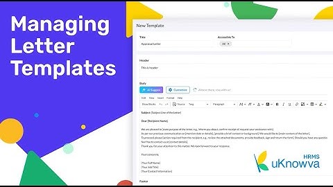 Managing Letter Templates #uknowvahrms #hrsolutions #tutorial