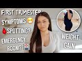 FIRST TRIMESTER RECAP: SYMPTOMS, WEIGHT GAIN, SPOTTING, AND BUMP UPDATE!