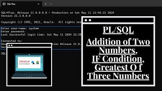 PL/SQL Database Tutorial #19 | PL/SQL | Control Structure | Addition of Two Numbers | IF Condition |