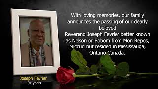 Death Announcement of Joseph Fevrier [English]