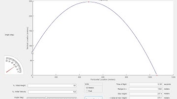 2022 - Projectile Motion Simulation - MATLAB App Designer