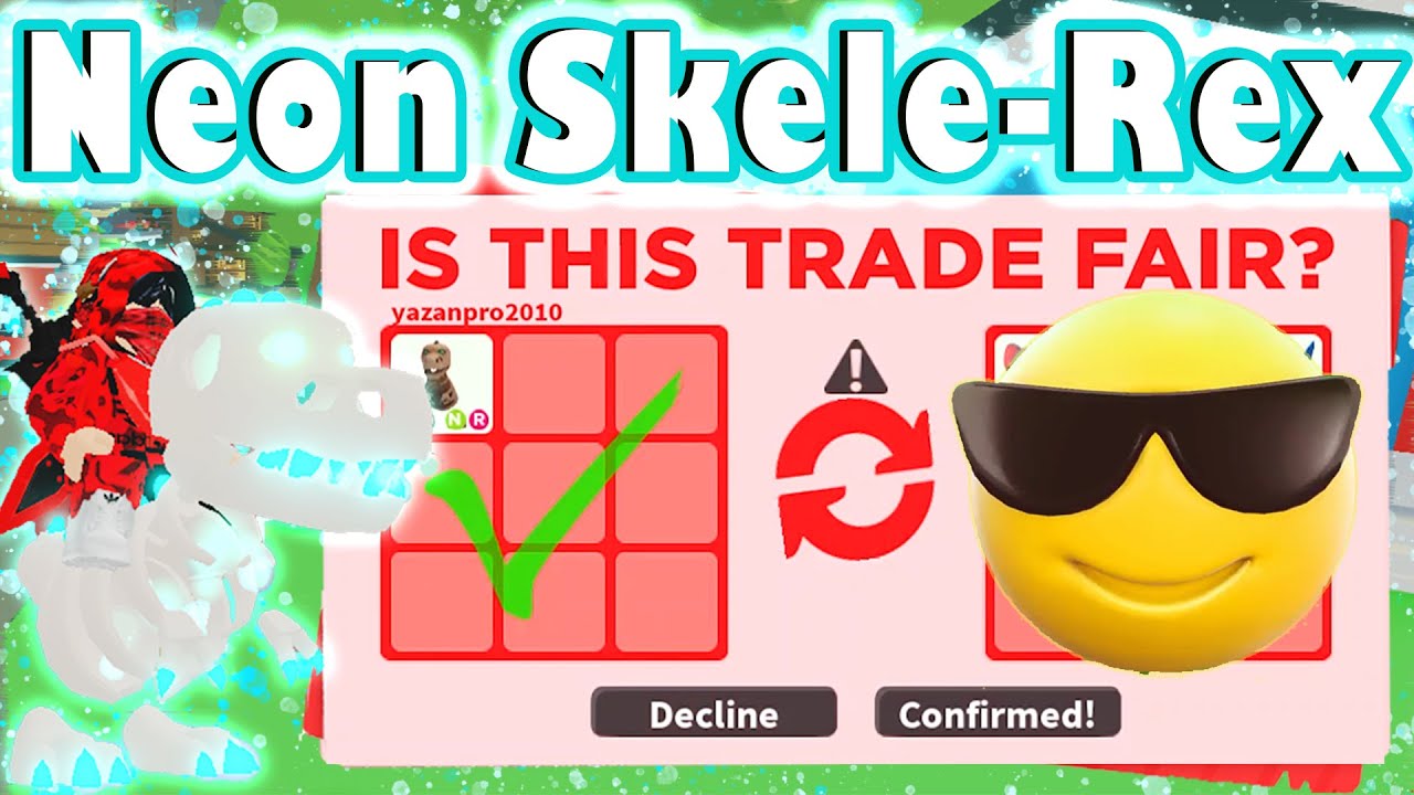 *BIG WIN* I TRADED MY NEON SKELE REX 😎😍 (MAKING NEON & OFFER) IN ADOPT