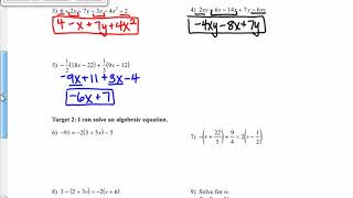 Unit 1 Homework: Targets 1-2