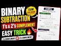Binary Subtraction EASY Method 😱 | 1’s &amp; 2’s Complement Full Explanation in Telugu
