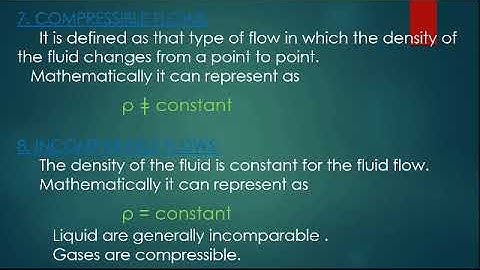 COMPRESSIBLE AND INCOMPRESSIBLE FLOWS