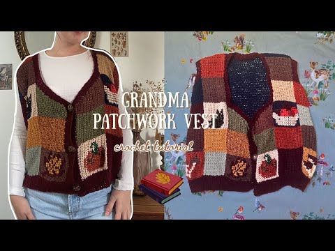 Crochet grandma pumpkin patchwork sweater vest 🍂| easy beginner tutorial | thisfairymade (video tutorial)