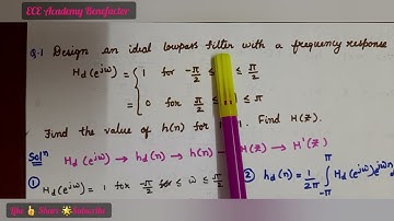 DSP | FIR filter | FIR  Low pass filter design using Fourier series method