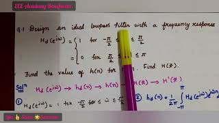 DSP | FIR filter | FIR  Low pass filter design using Fourier series method