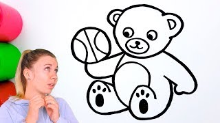 Teddy bear coloring pages for kids - Cute teddy bear drawing easy
