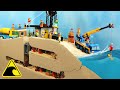 Lego mine flood disaster  tsunami dam breach experiment  wave machine vs emerald mine