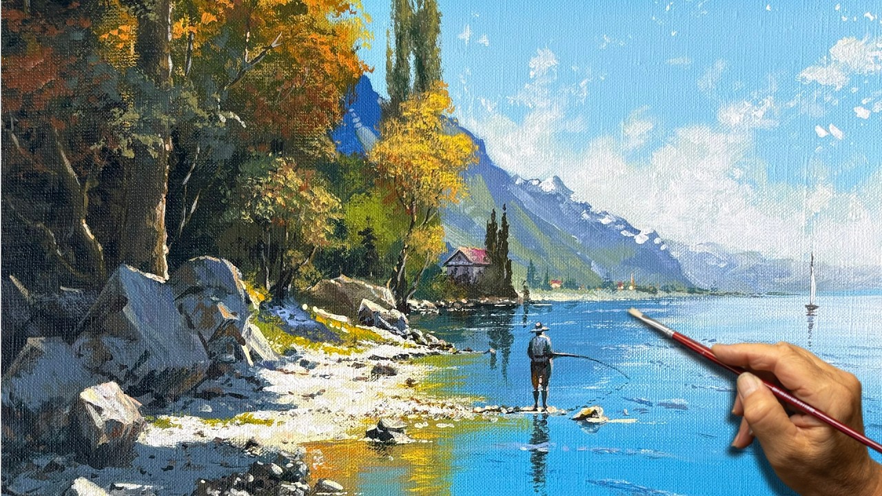 Lake View (油絵)     YUKI Mountain Waters