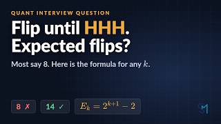 Quant Interview Question: Expected Coin Tosses for k Heads in a Row