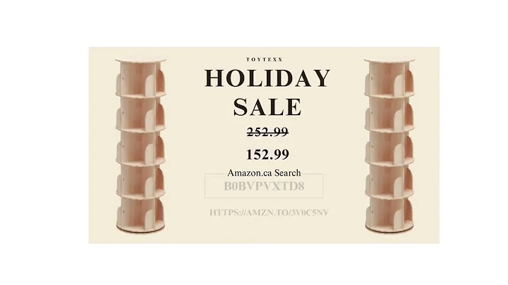 5 Tier Rotating Bookshelf, 360° Solid Wood Rotating Bookshelf Organizer for Home, Bedroom, Office