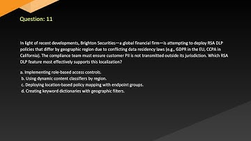 050 SEPRODLP 01 RSA Certified SE Professional in Data Loss Prevention Exam Free Practice Questions &