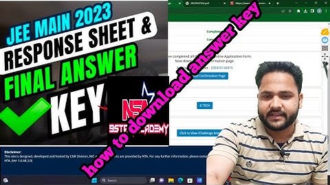 jee mains 2023 answer key and response sheet released 😊how to download answer key and response sheet