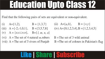 Equivalent and non equivalent sets  | English , Urdu , हिन्दी