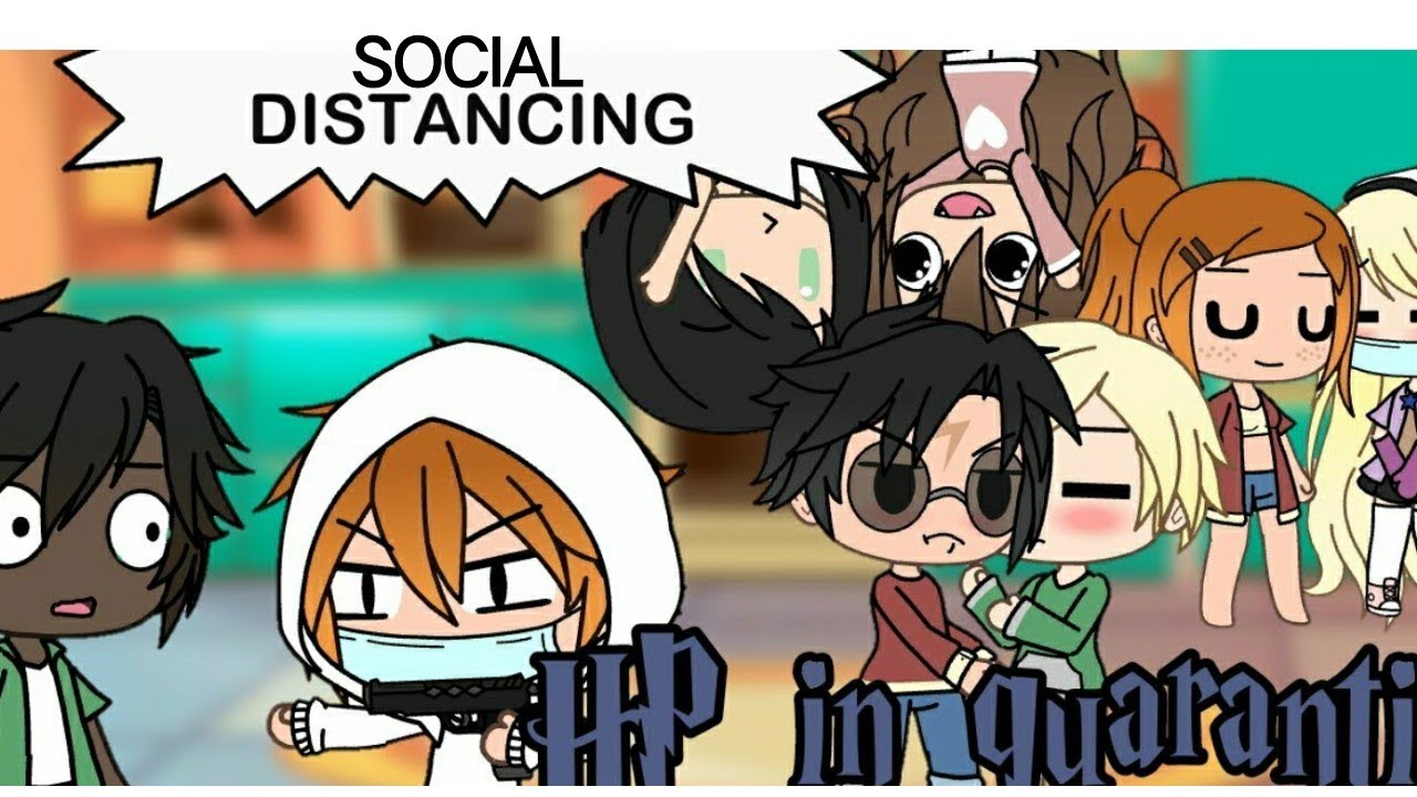 Drarry, Pansmione, Blairon, Linny in quarantine | Gacha Life skit [reupload]