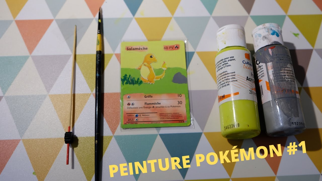 PEINTURE SUR CARTE POKÉMON #1 - YouTube