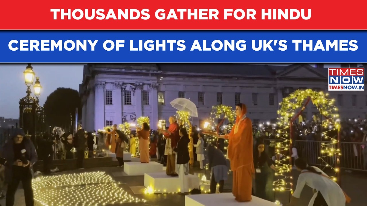 Historic Ganga Aarti Along Banks Of UK's Thames: Watch Thousands Gather For Hindu Ceremony Of Lights