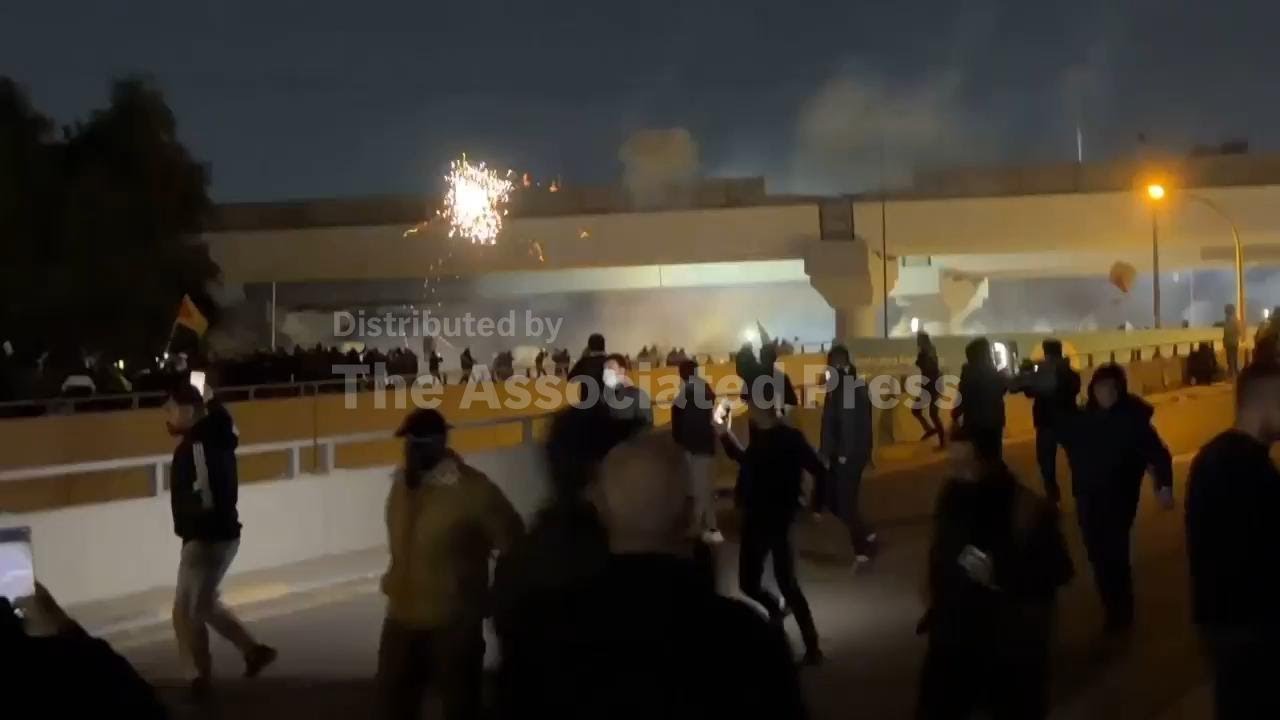 Pro-Iran protesters clash with police near Green Zone in Baghdad