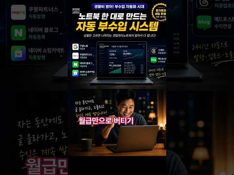 월급만으로 버티기 힘들다면? 평생 월정액 없는 '무한 자동 노출' 부업 셋팅법