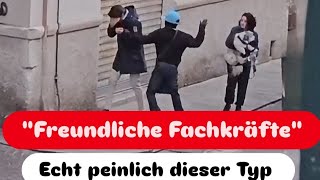 Kein Gegenwehr. Einfach seine Frau stehen lassen 🤣