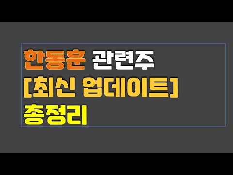 한동훈 관련주 한동훈 테마주 한동훈 관련주식[최신 업데이트]총정리