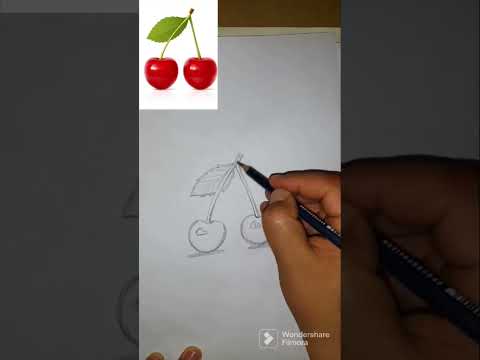 كيف ترسم كرز بقلم الرصاص بطريقة سهلة Shorts 