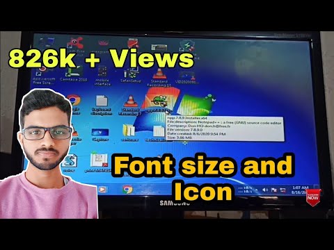 how to change font size in windows 7 || windows 7 font size setting in hindi