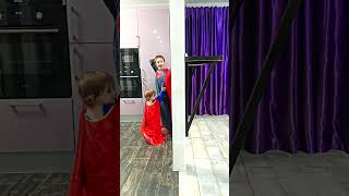 Superman and Superwoman became children #shorts #superman #superwoman #superheroes #kids