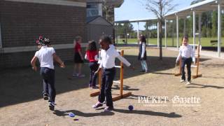 Students get salad bar and recess equipment at Red Cedar Elementary